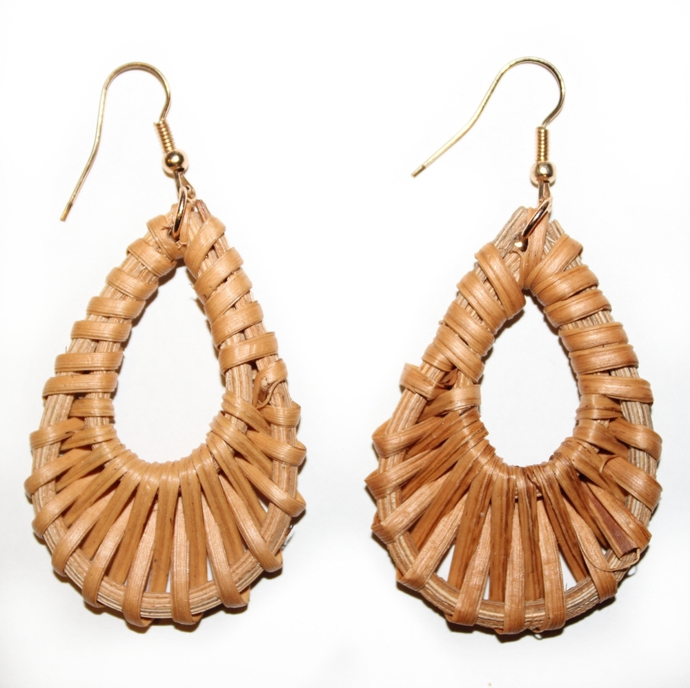 *2 for $15* Rattan Wicker Drop Earrings